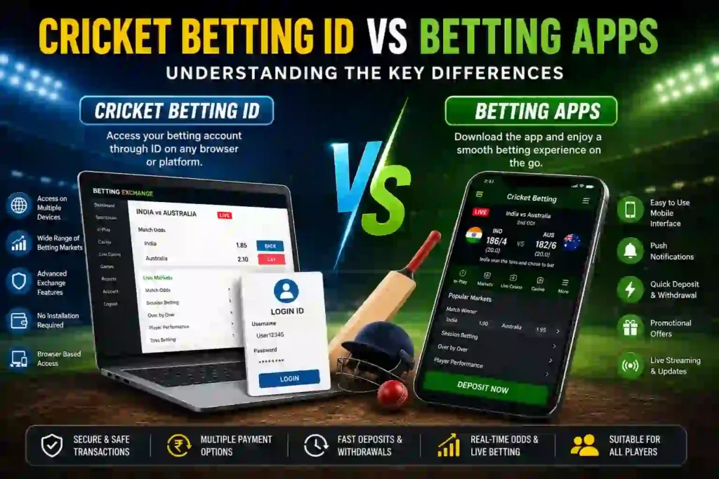 Cricket Betting ID vs Betting Apps Key Differences - Betidworld